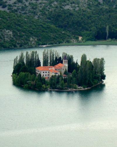 Visovac island and its Franciscan monastery on the Krka river