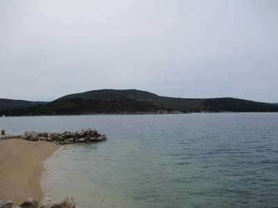 A pebble beach on the island of Cres