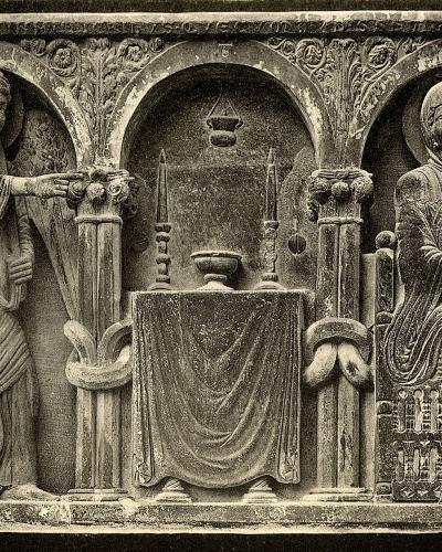 Tafel 024a Spalato - Dom, mittelalterliche Basreliefs am Campanile - Heliografie Kowalczyk 1909