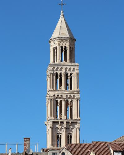 The Romanesque bell tower of the Cathedral of Saint Domnius, Split