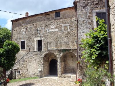 A stone gateway in the walls of Grožnjan, Istria