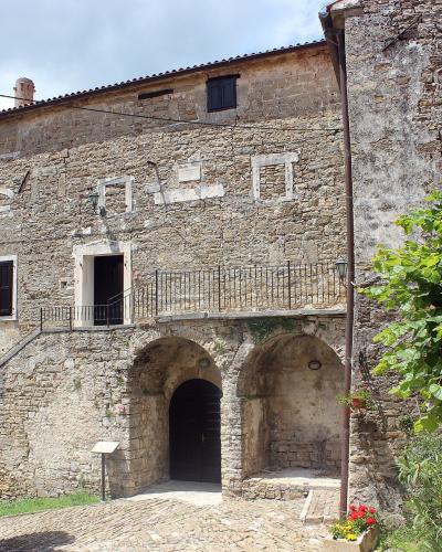 A stone gateway in the walls of Grožnjan, Istria