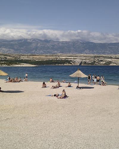 Umbrellas on Zrće beach near Novalja
