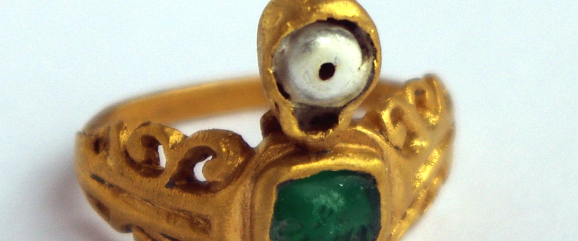 Roman gold ring with an evil-eye talisman from the collection of the Vinkovci Municipal Museum