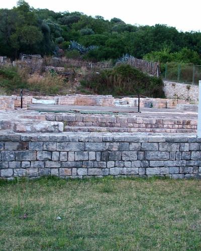 Excavated walls of the Roman baths in Vis town