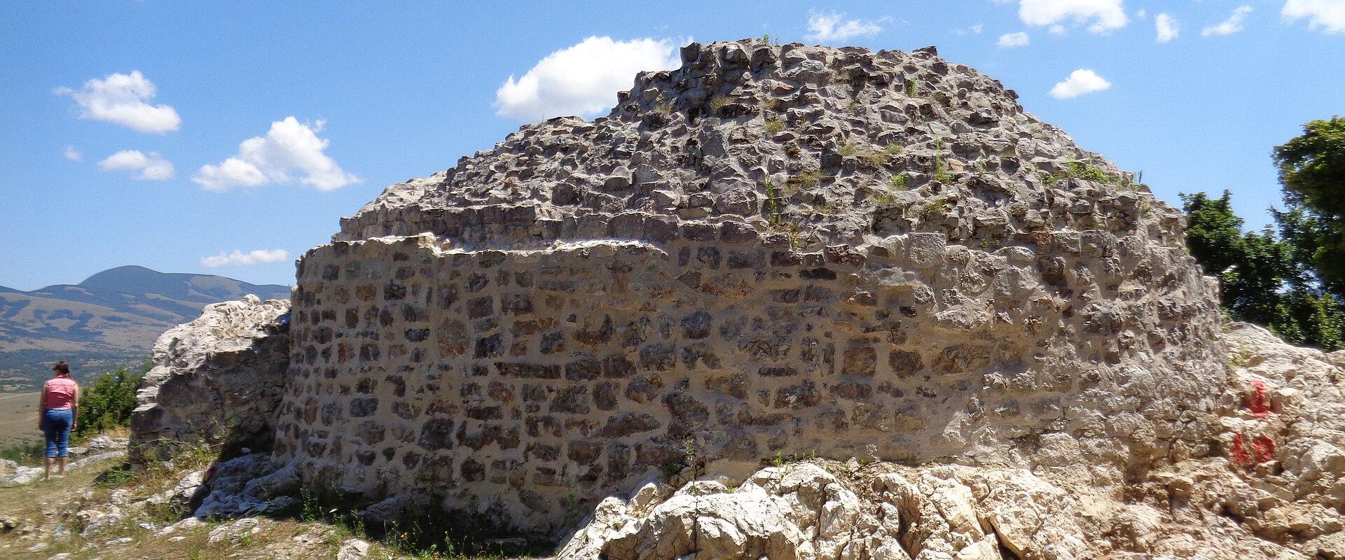 Stone ruins of Udbina fortress on its hilltop