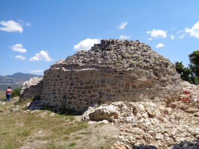 Stone ruins of Udbina fortress on its hilltop