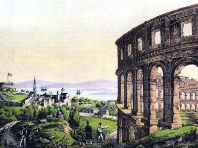 Pula roman theatre c1840