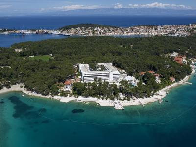 Čikat bay near Mali Lošinj from above, with its pine woods and villas