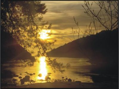 Sunset in Istruga bay, Korcula, Croatia