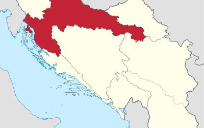 Locator map of Croatia and Slavonia in the Kingdom of Serbs, Croats and Slovenes (1918-1922)